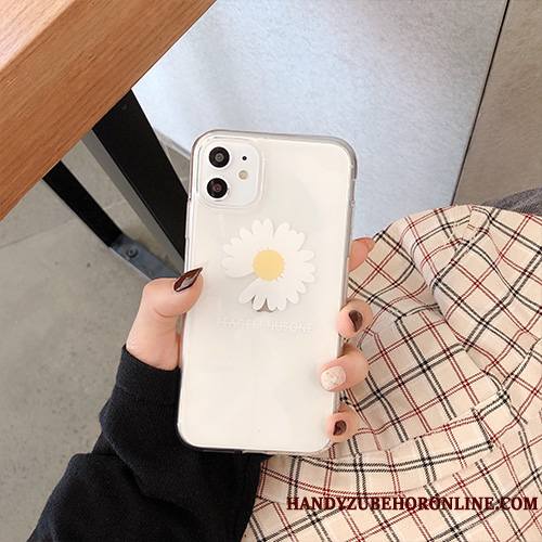 iPhone 11 Petite Marguerite Fluide Doux Silicone Coque Dragon Blanc Transparent