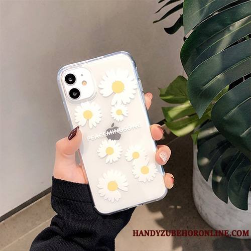 iPhone 11 Petite Marguerite Fluide Doux Silicone Coque Dragon Blanc Transparent