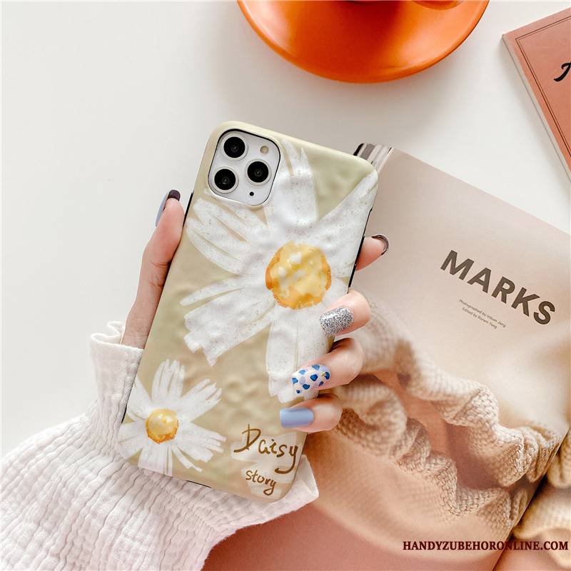 iPhone 11 Pro Art Fleurs Rose Étui Coque De Téléphone Peinture À L'huile Personnalité