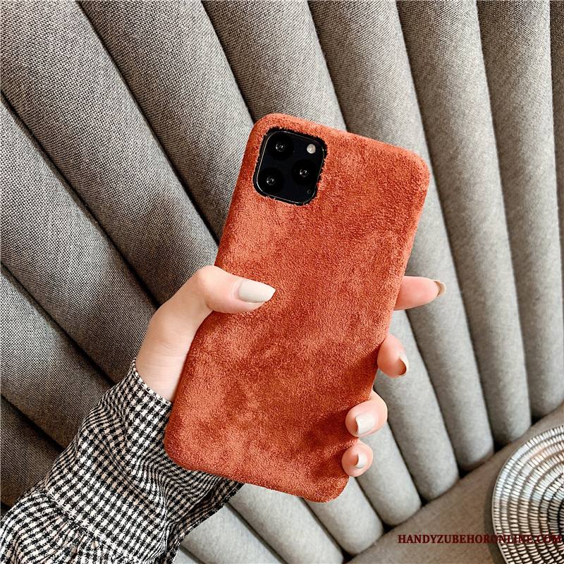 iPhone 11 Pro Coque De Téléphone Bleu Amoureux Daim Fourrure Flanelle Créatif Vent