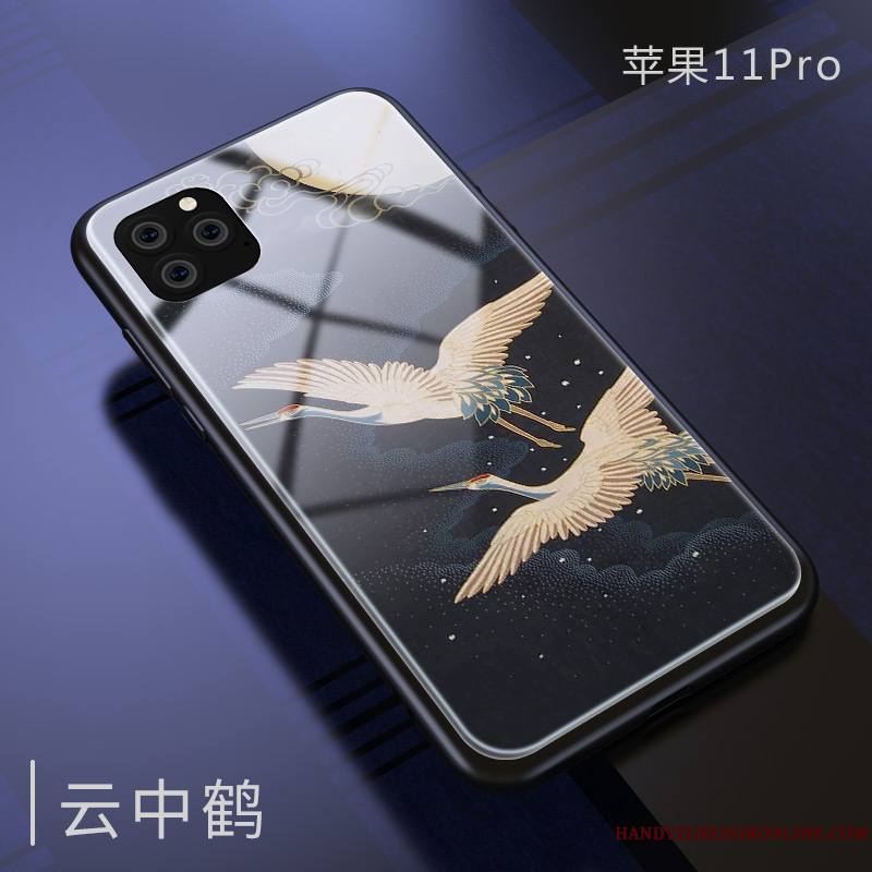 iPhone 11 Pro Coque De Téléphone Étui Protection Tout Compris Style Chinois Verre Silicone