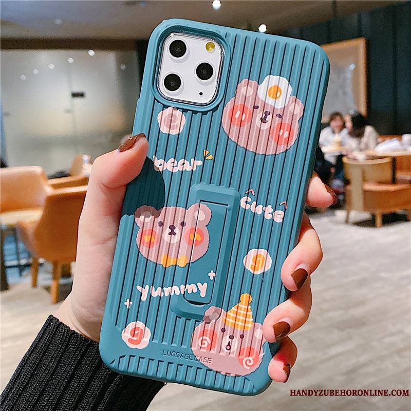 iPhone 11 Pro Coque Dessin Animé Charmant Incassable Amoureux Tendance Ours Petit