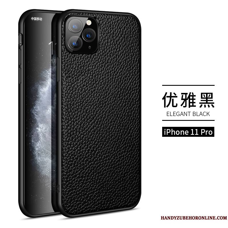 iPhone 11 Pro Coque Luxe Nouveau Noir Qualité Étui En Cuir Incassable