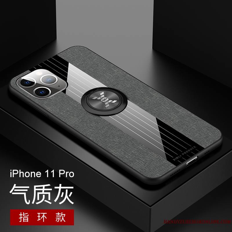iPhone 11 Pro Coque Net Rouge Anneau Silicone Protection Support Tout Compris Personnalité