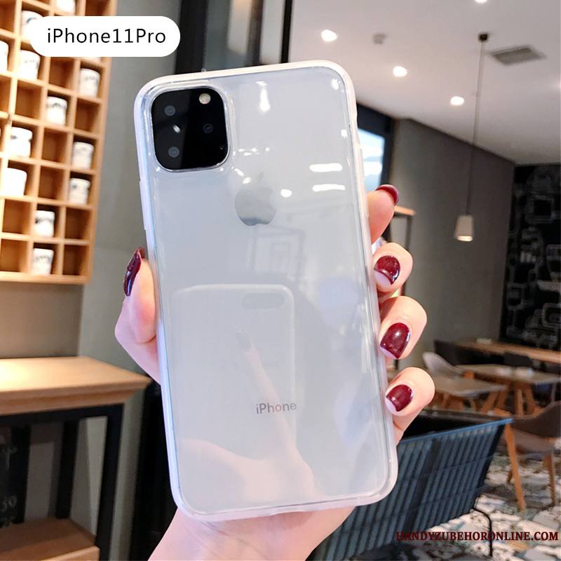 iPhone 11 Pro Coque Personnalité Protection Blanc Silicone Fluide Doux Simple Incassable