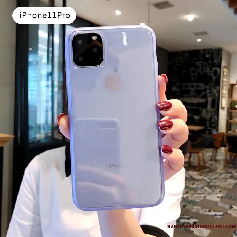 iPhone 11 Pro Coque Personnalité Protection Blanc Silicone Fluide Doux Simple Incassable