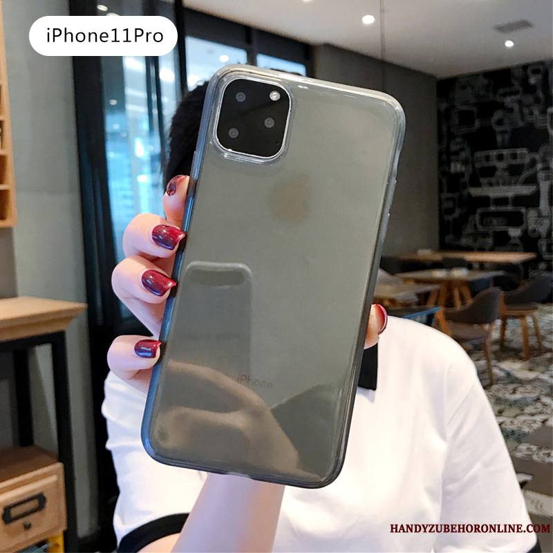 iPhone 11 Pro Coque Personnalité Protection Blanc Silicone Fluide Doux Simple Incassable