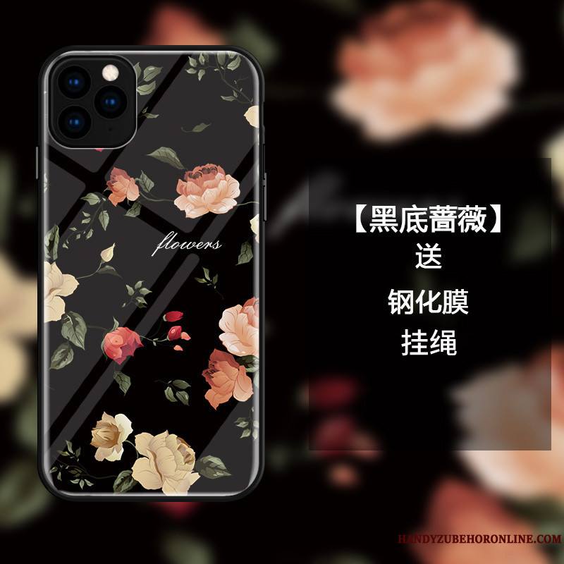 iPhone 11 Pro Coque Rose Étui Incassable Petit Frais Art Simple