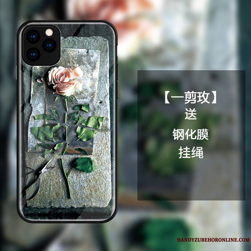 iPhone 11 Pro Coque Rose Étui Incassable Petit Frais Art Simple