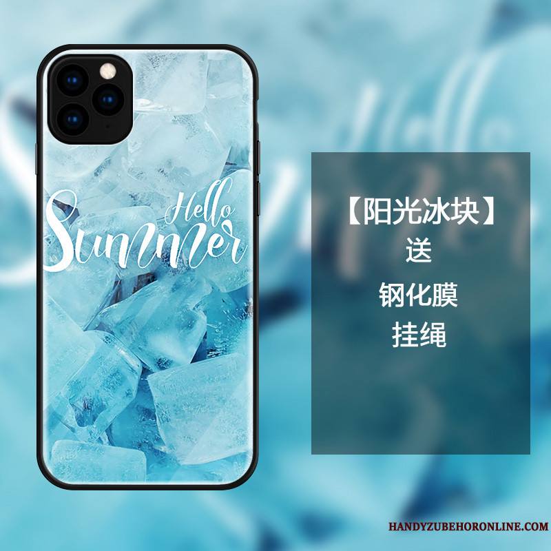 iPhone 11 Pro Coque Tout Compris Incassable Mode Bleu Étui Simple Verre