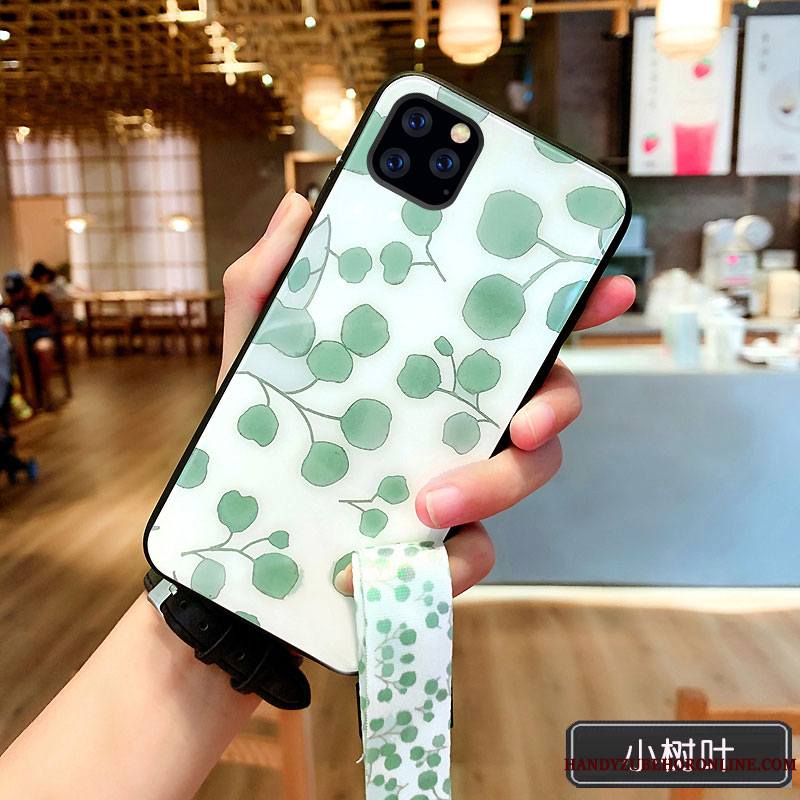 iPhone 11 Pro Coque Vert Personnalité Très Mince Ornements Suspendus Incassable Luxe Net Rouge