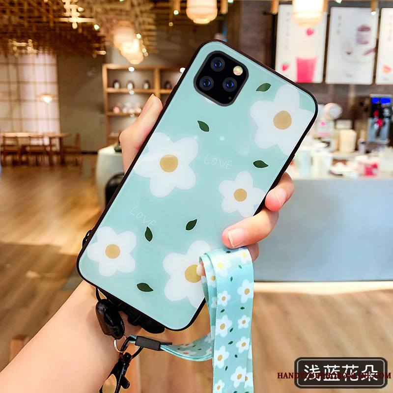 iPhone 11 Pro Coque Vert Personnalité Très Mince Ornements Suspendus Incassable Luxe Net Rouge