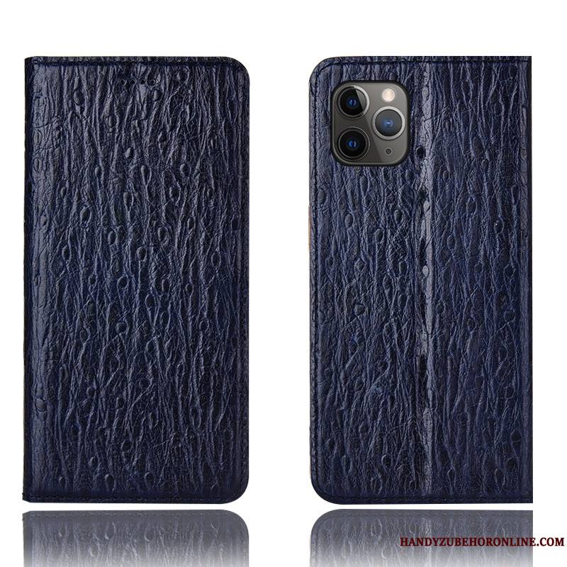 iPhone 11 Pro Cuir Véritable Tout Compris Coque De Téléphone Protection Oiseau Étui Modèle Fleurie