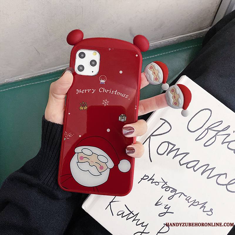 iPhone 11 Pro Difficile Coque Rouge Verre Border Mode Dessin Animé