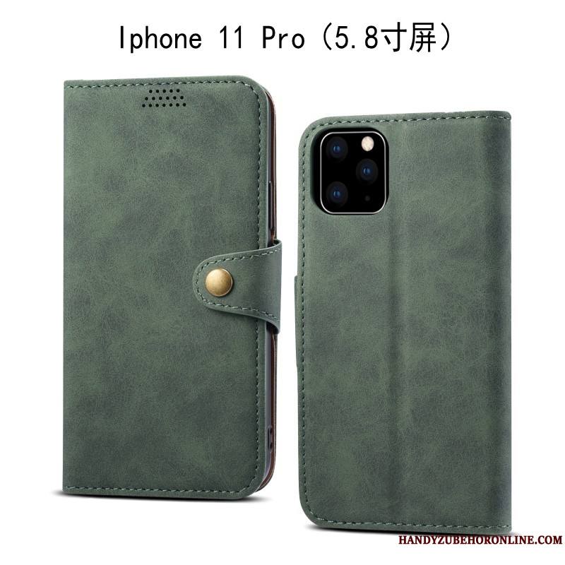 iPhone 11 Pro Housse Protection Fluide Doux Gris Étui En Cuir Coque De Téléphone Incassable