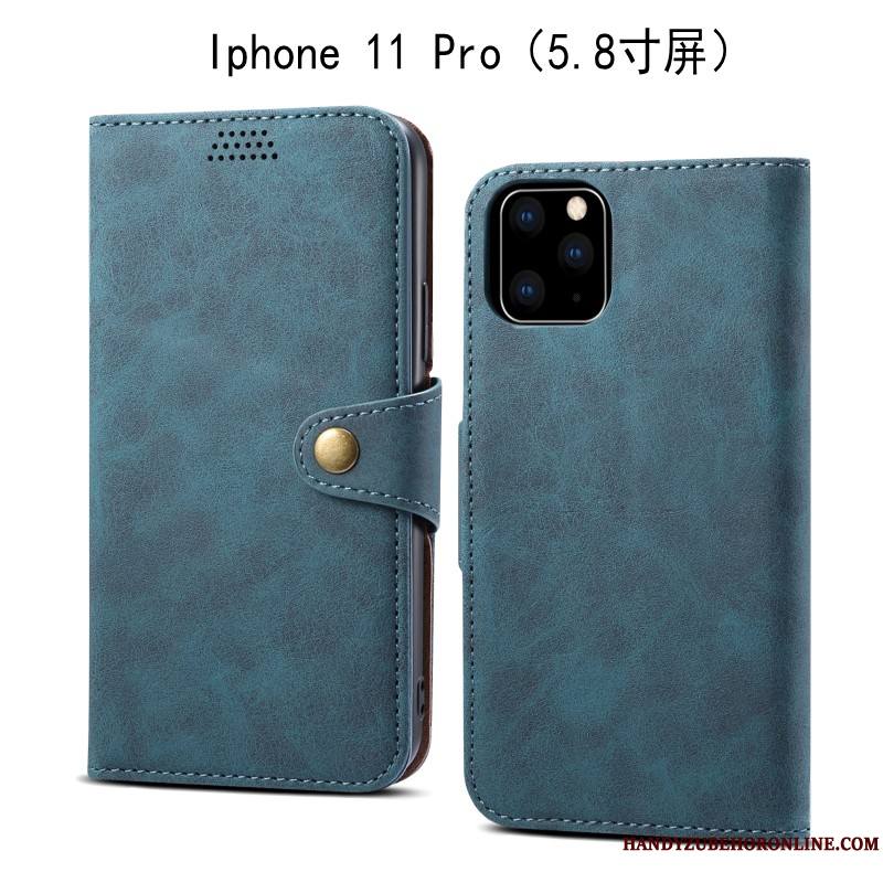 iPhone 11 Pro Housse Protection Fluide Doux Gris Étui En Cuir Coque De Téléphone Incassable