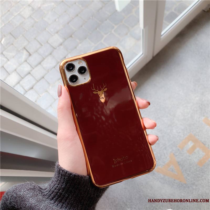 iPhone 11 Pro Luxe Coque Rose Personnalité Tout Compris Rouge Fluide Doux