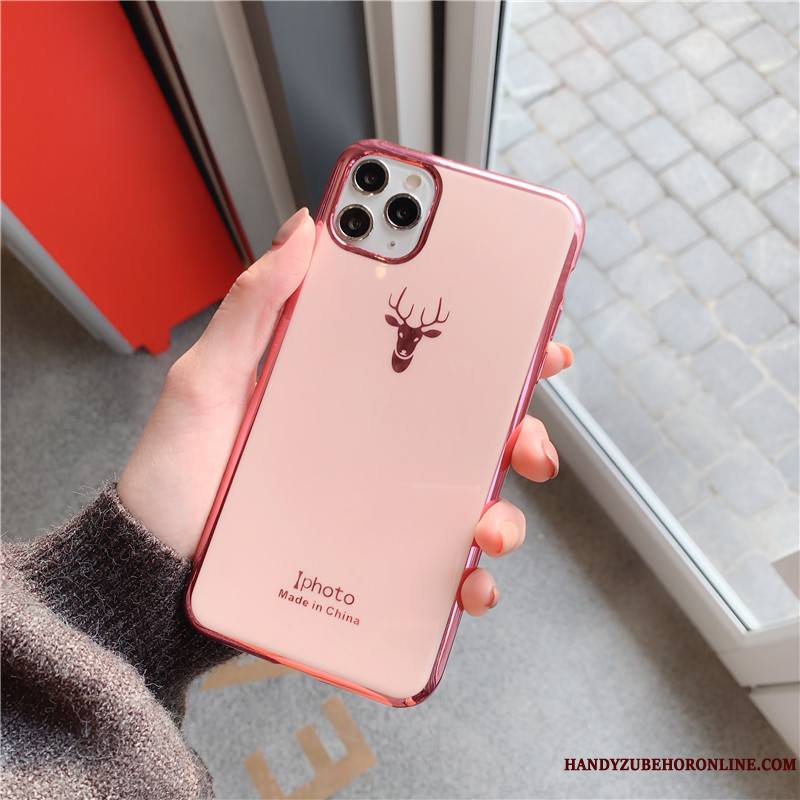 iPhone 11 Pro Luxe Coque Rose Personnalité Tout Compris Rouge Fluide Doux