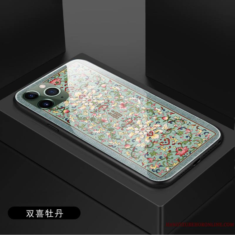 iPhone 11 Pro Max Coque De Téléphone Personnalisé Net Rouge Style Chinois Modèle Fleurie Marque De Tendance Créatif