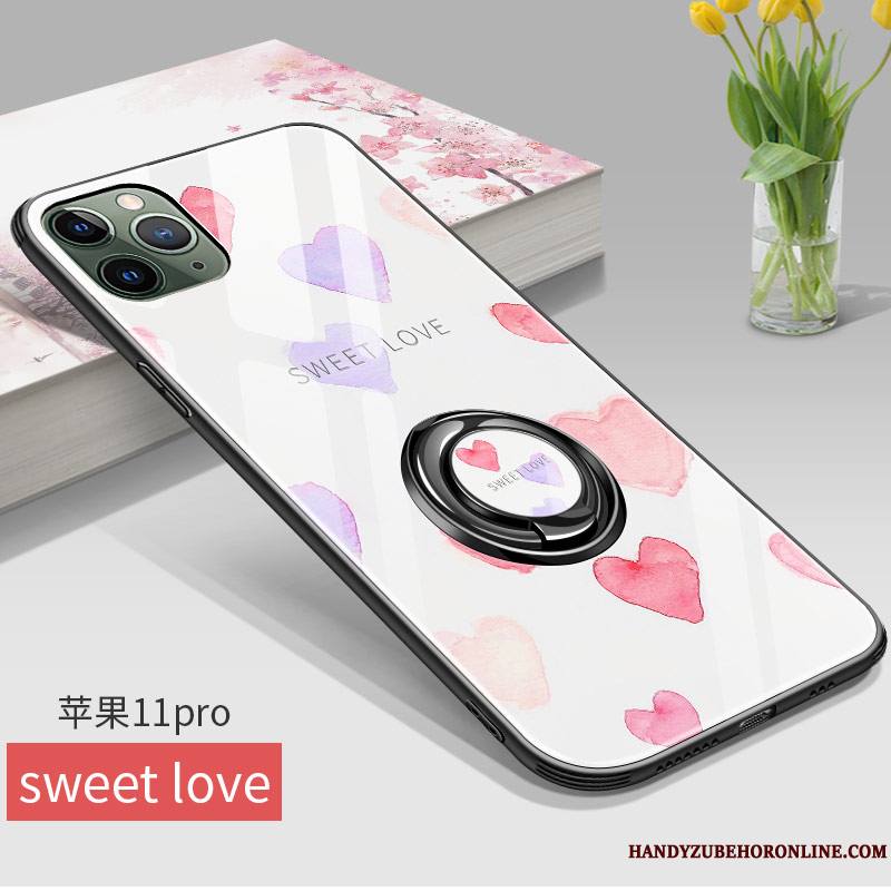 iPhone 11 Pro Max Coque Incassable Marque De Tendance Personnalité Rose Support Créatif