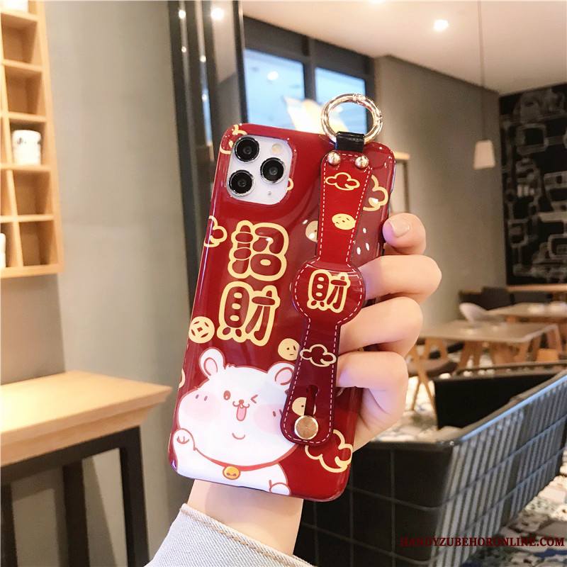 iPhone 11 Pro Max Coque Incassable Étui Fluide Doux Rouge Tout Compris Amoureux Support