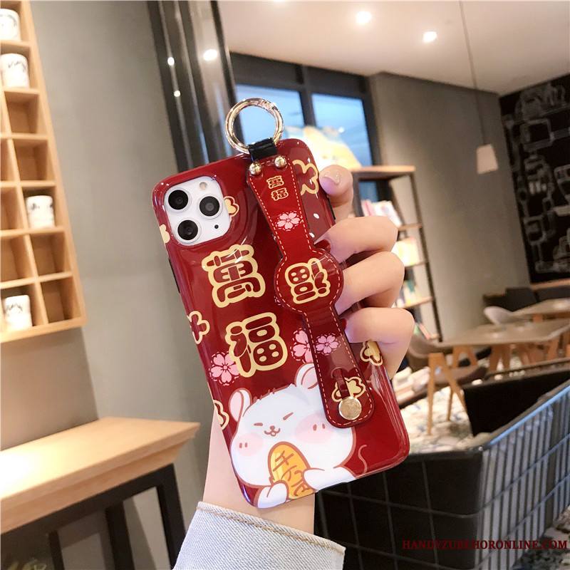 iPhone 11 Pro Max Coque Incassable Étui Fluide Doux Rouge Tout Compris Amoureux Support