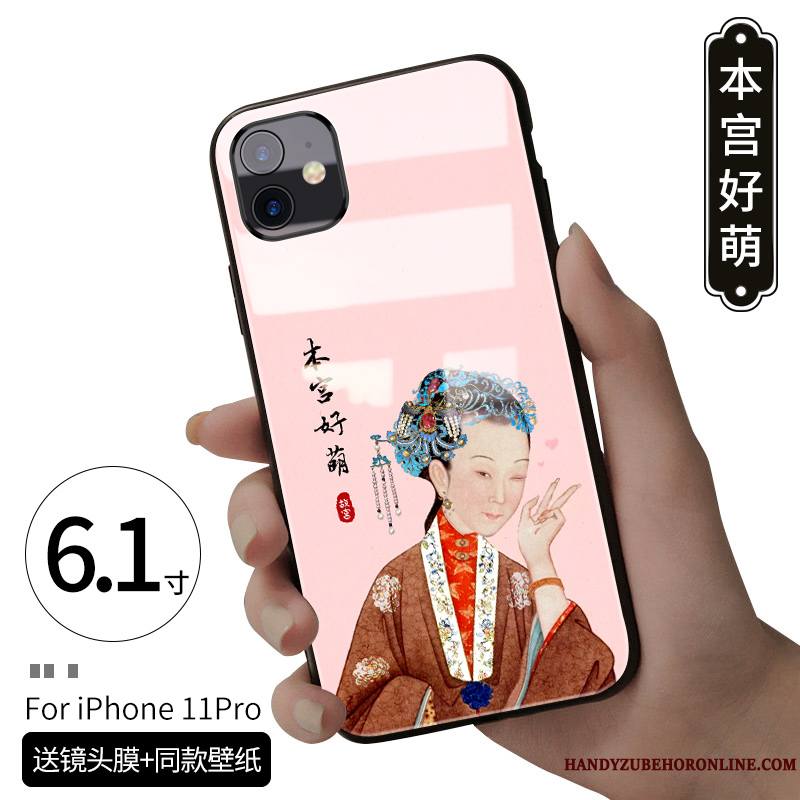 iPhone 11 Pro Max Coque Personnalité Net Rouge Style Chinois Amoureux Vent Nouveau Créatif