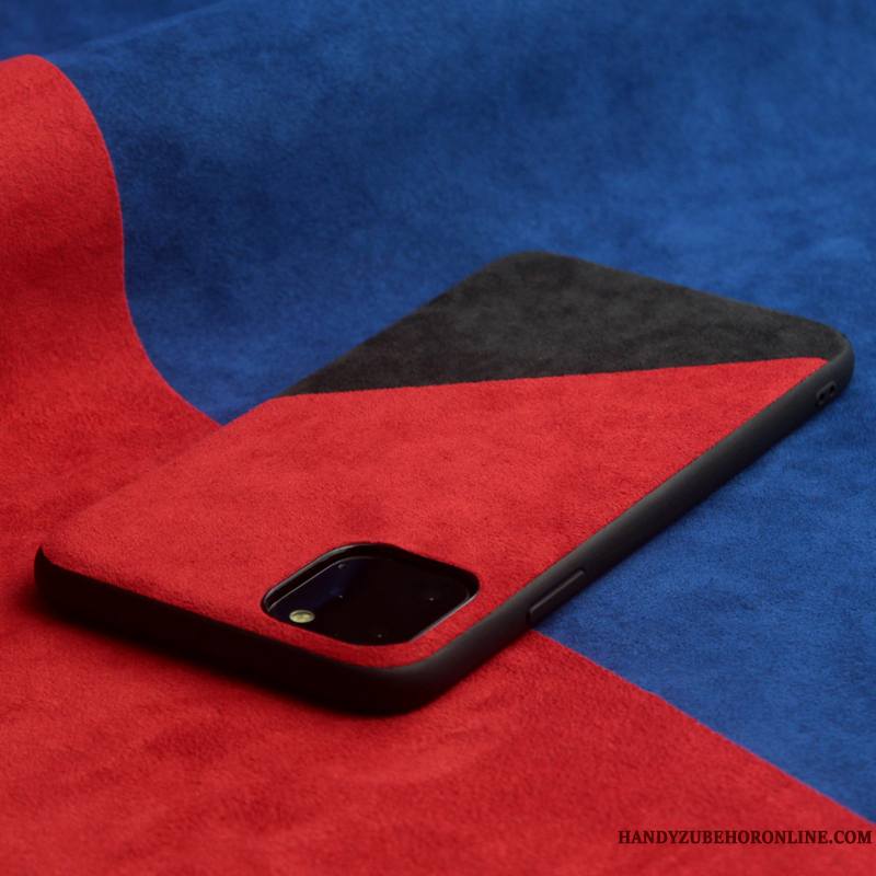 iPhone 11 Pro Max Coque Protection Épissure Daim Fourrure Refroidissement Tendance Incassable Bicolore