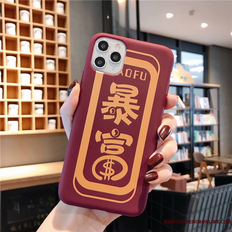 iPhone 11 Pro Max Coque Rat Rouge Personnalité Incassable Richesse De Fête Dessin Animé