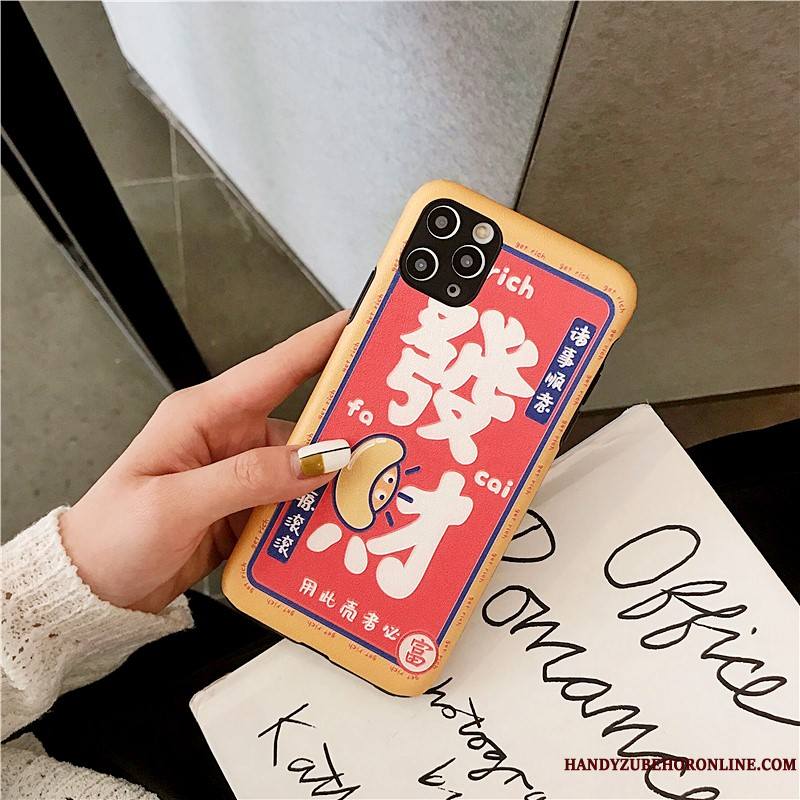 iPhone 11 Pro Max Coque Richesse Étui Chanceux Amoureux Rouge Incassable