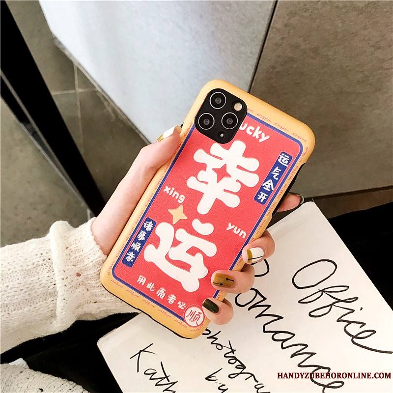 iPhone 11 Pro Max Coque Richesse Étui Chanceux Amoureux Rouge Incassable