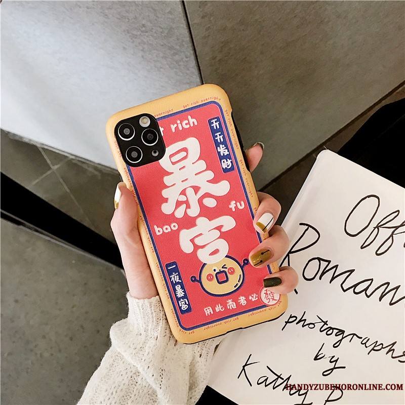 iPhone 11 Pro Max Coque Richesse Étui Chanceux Amoureux Rouge Incassable