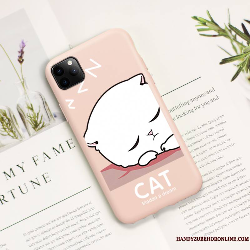 iPhone 11 Pro Max Coque Rose Mode Étui Chat Protection Fluide Doux Super Mignon