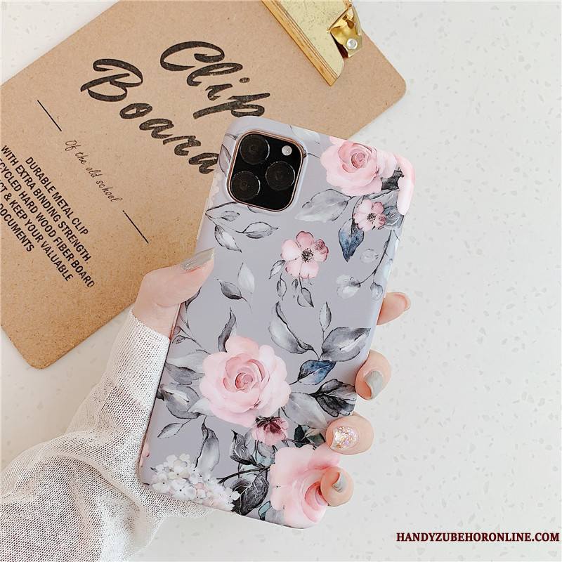 iPhone 11 Pro Max Fleurs Tout Compris Coque De Téléphone Très Mince Incassable Rose Vintage
