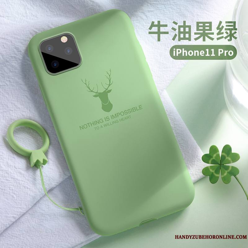 iPhone 11 Pro Max Incassable Protection Vert Étui Silicone Tout Compris Coque