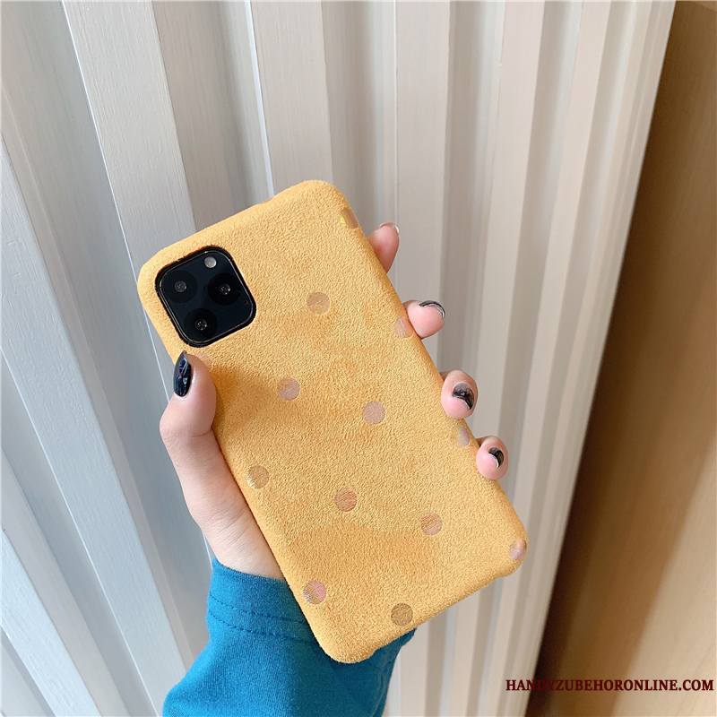 iPhone 11 Pro Max Jaune Protection Étui Nouveau Flanelle Vintage Coque De Téléphone