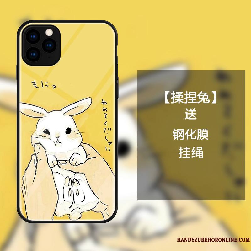 iPhone 11 Pro Max Mode Tout Compris Lapin Dessin Animé Jaune Coque De Téléphone Simple