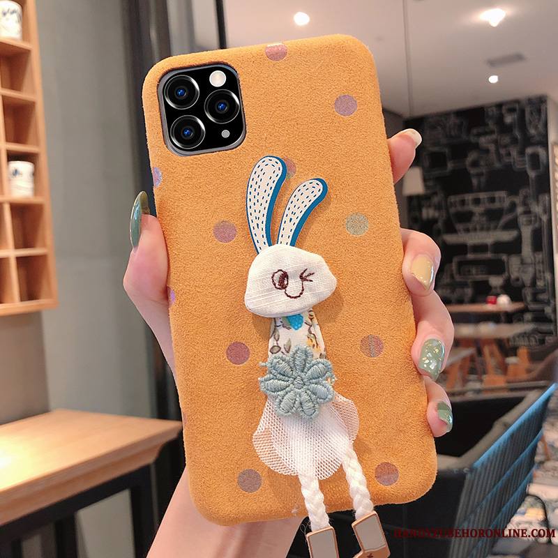 iPhone 11 Pro Max Peluche Lapin Nouveau Tout Compris Coque De Téléphone Blanc Étui