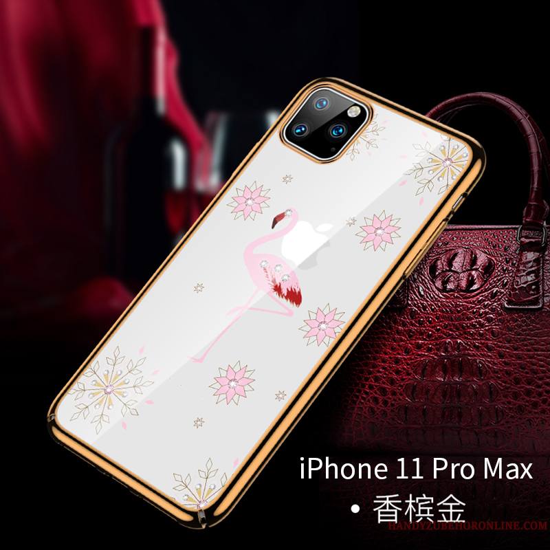 iPhone 11 Pro Max Placage Coque De Téléphone Étui Tout Compris Marque De Tendance Luxe Oiseau