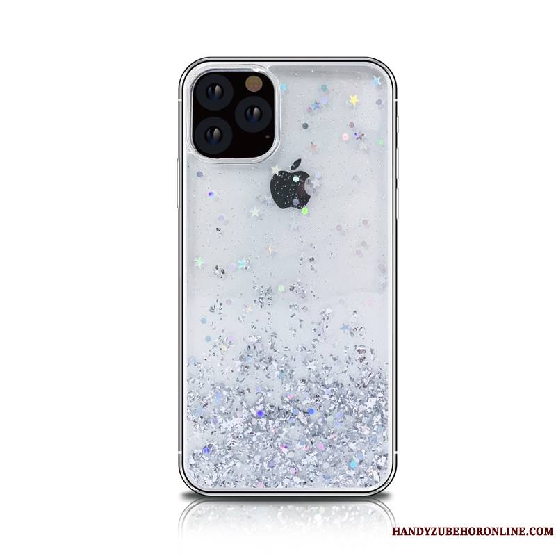 iPhone 11 Pro Max Rose Étui Ornements Suspendus Coque Transparent Bleu De Téléphone
