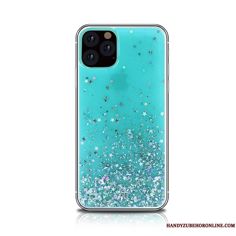 iPhone 11 Pro Max Rose Étui Ornements Suspendus Coque Transparent Bleu De Téléphone