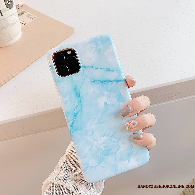 iPhone 11 Pro Max Silicone Étui Créatif Bleu Coque De Téléphone Personnalité Charmant