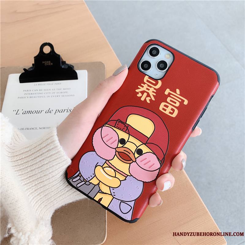 iPhone 11 Pro Modèle Fleurie Richesse Tout Compris Coque De Téléphone Créatif Tendance Canard