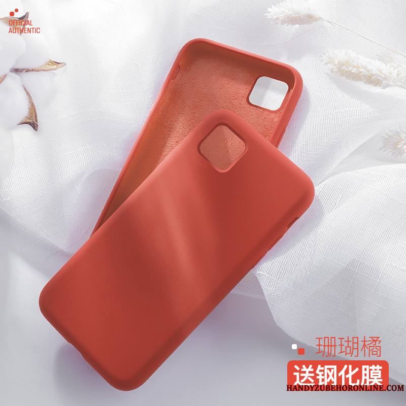 iPhone 11 Pro Nouveau Coque De Téléphone Rouge Tout Compris Silicone Net Rouge Incassable