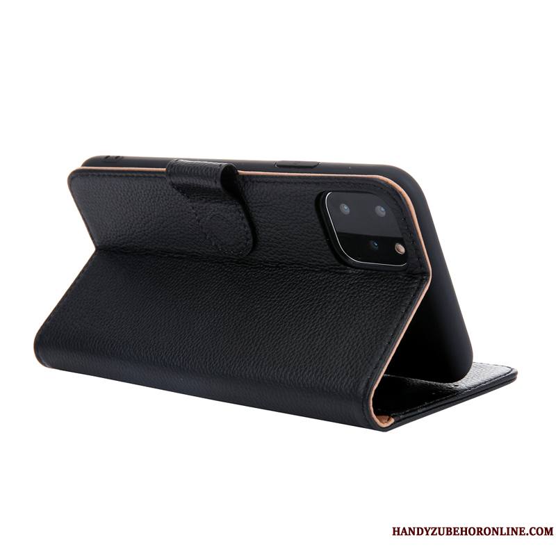 iPhone 11 Pro Protection Coque De Téléphone Étui En Cuir Luxe Cuir Véritable Clamshell Business