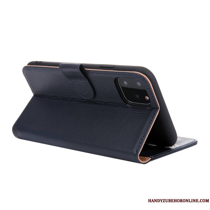 iPhone 11 Pro Protection Coque De Téléphone Étui En Cuir Luxe Cuir Véritable Clamshell Business