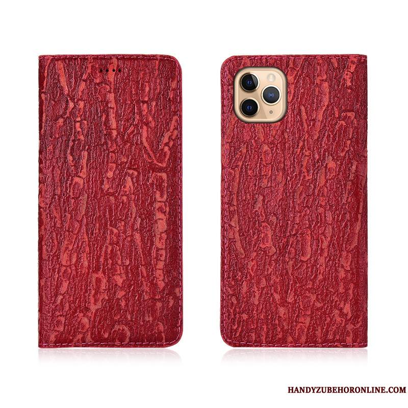 iPhone 11 Pro Rouge Créatif Étui En Cuir Incassable Protection Coque De Téléphone Cuir Véritable