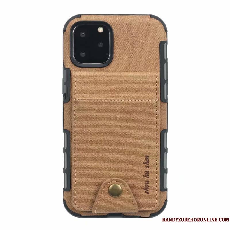 iPhone 11 Pro Sac Carte Portefeuille Rouge Étui En Cuir Coque De Téléphone