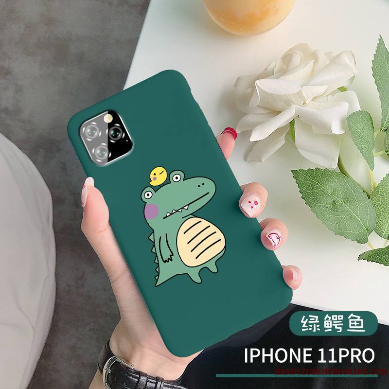 iPhone 11 Pro Très Mince Étui Personnalité Coque De Téléphone Crocodile Fluide Doux Silicone