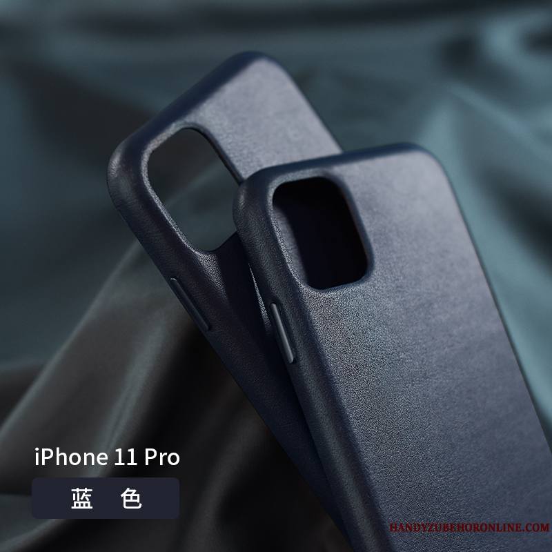 iPhone 11 Pro Étui En Cuir Coque Net Rouge Cuir Véritable Créatif Nouveau Incassable